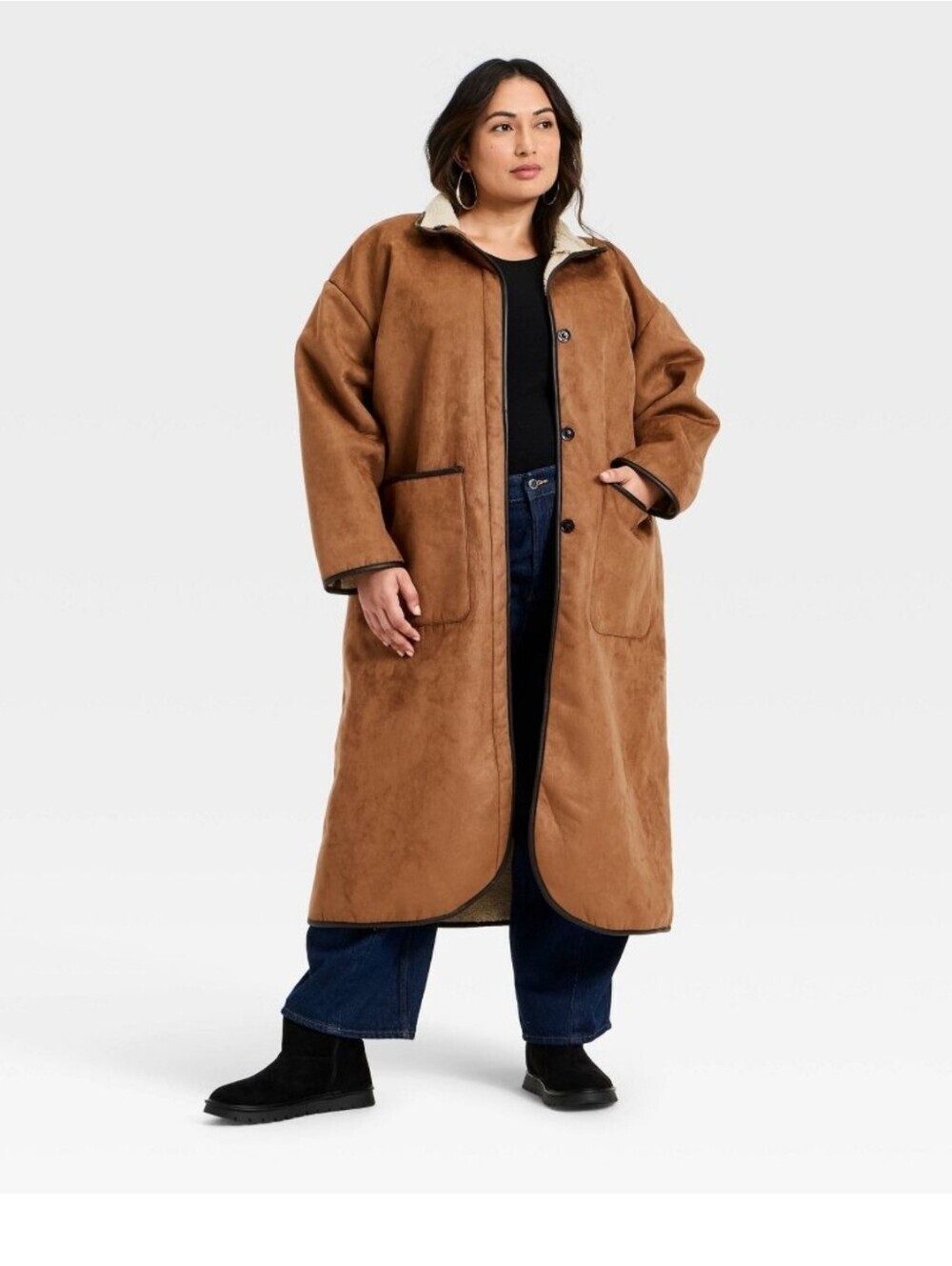 Universal Thread Women's Faux Suede Long Coat Size L
